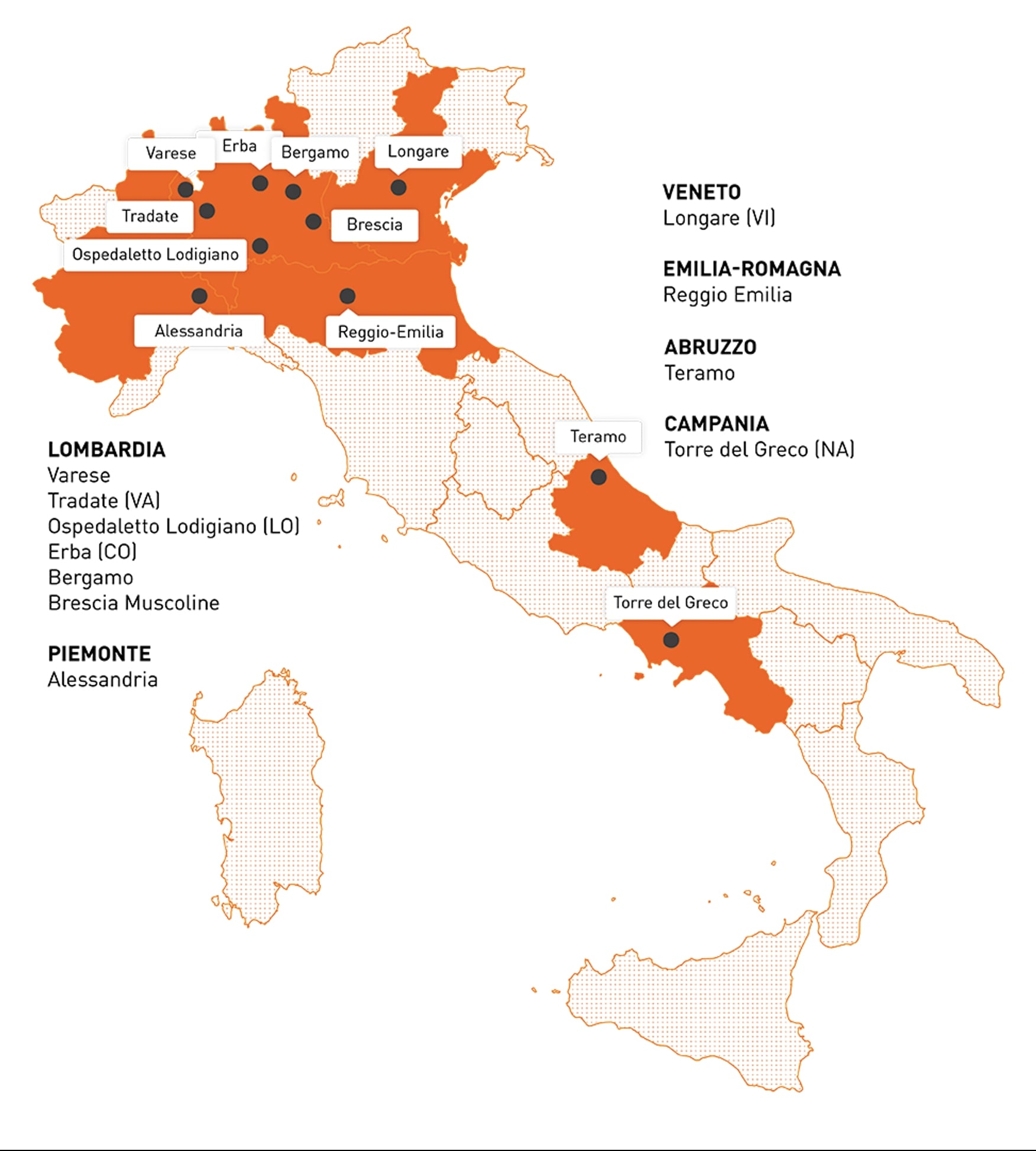 MAPPA Sedi bticino