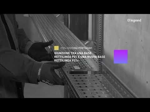 Preview image for the embedded video for gallery "Legrand Professional: giunzione tra una base rettilinea P31 e una nuova base rettilinea P31+".