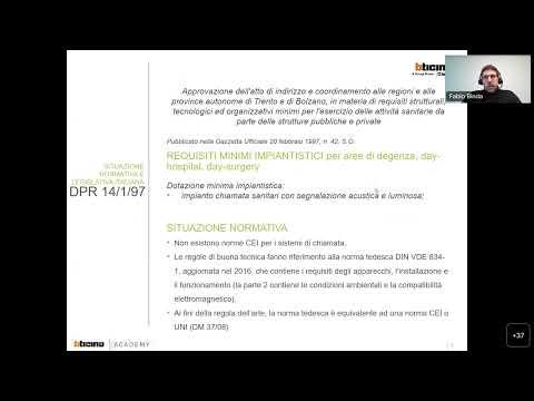 Preview image for the embedded video for gallery "Bticino Webinar - La progettazione degli ambienti sanitari".